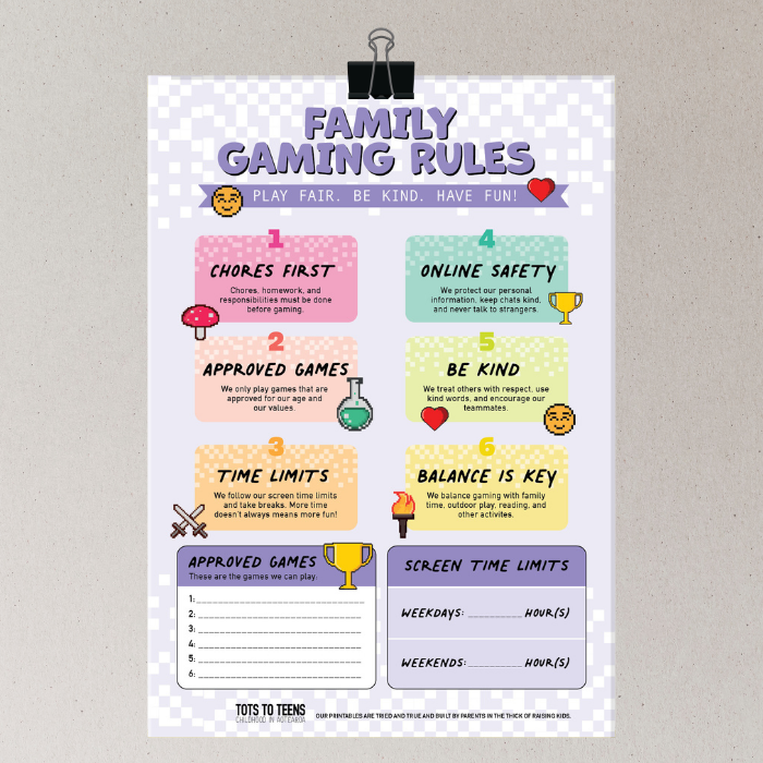 Family Gaming Rules